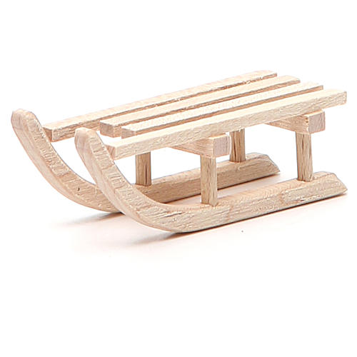 Sled in wood for nativity h. 2x6,5x2,5cm 2