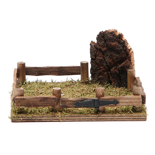 Corral in wood for nativity 12x12cm 1