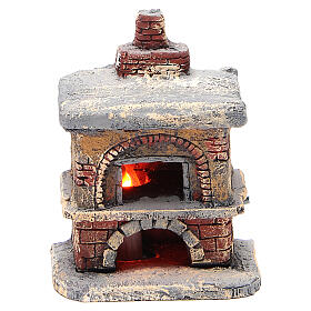 Brick oven in resin for nativity 12x12x8 cm