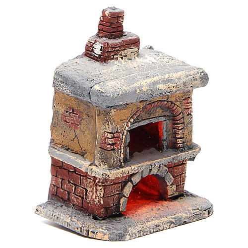 Brick oven in resin for nativity 12x12x8 cm 3