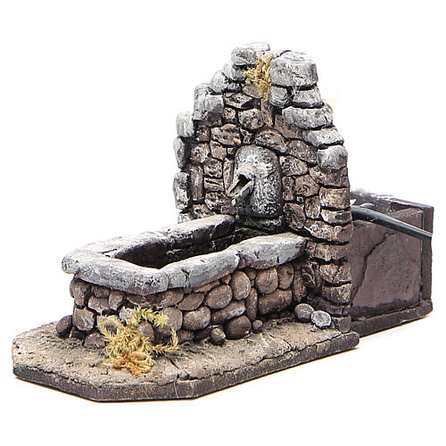 Electric fountain for nativities in rock-like resin 11x16x8cm 2