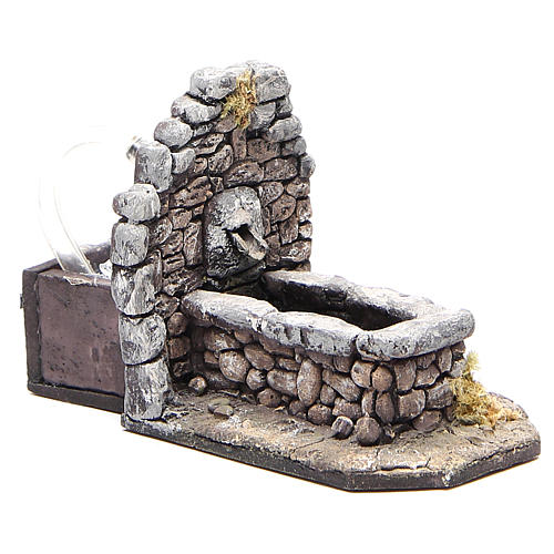 Electric fountain for nativities in rock-like resin 11x16x8cm 3
