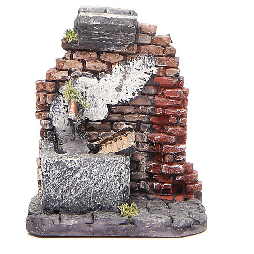 Holyart Fontana Per Presepio In Resina Con Movimento Acqua Elettrico 220V - 15x18x12 Cm