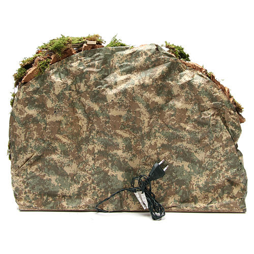 Borgo rustico presepe illuminato con capanna 36x51x35 cm 4