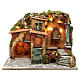 Borgo rustico presepe illuminato con capanna 36x51x35 cm s1