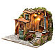Borgo rustico presepe illuminato con capanna 36x51x35 cm s2