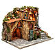 Borgo rustico presepe illuminato con capanna 36x51x35 cm s3