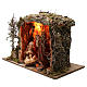 Cabaña para belén iluminada con figuras 32 cm y efecto fuego 55x76x40 cm s2