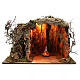 Illuminated stable with figurines of 32cm and fire effect 55x76x40cm s4