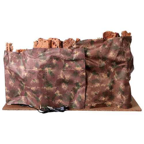 Krippenszenerie mit Höhle, Wassermühle und Beleuchtung, rustikaler Stil, 50x80x50 cm 6