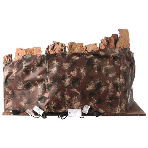 Bourgade crèche rustique avec grotte moulin éclairage 50x80x50 cm 4