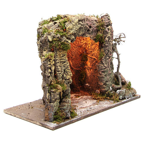 Cueva presebre iluminada 35x50x26 3