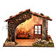 Illuminated nativity stable, rustic style 35x50x26cm s1