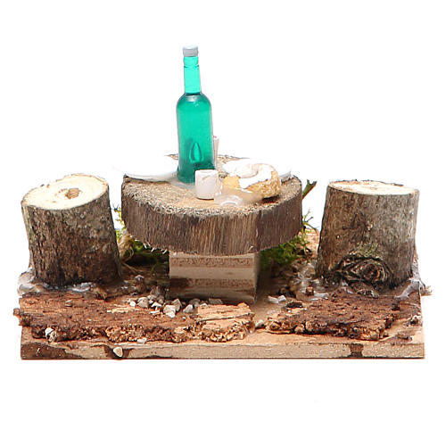 Mesa de madera sobre base para belén 2,5x9x9 cm en modelos surtidos 5
