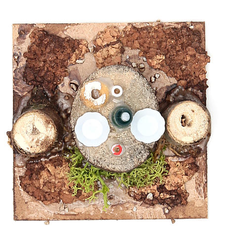 Wooden table with base for nativities measuring 2.5x9x9cm, assorted models 6