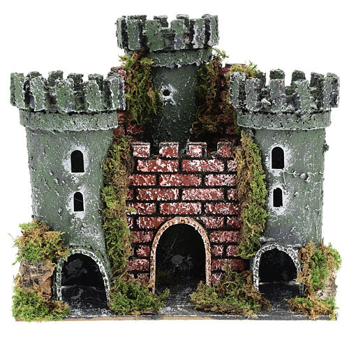 Castle with 3 towers for nativities measuring 18x20x14cm 1