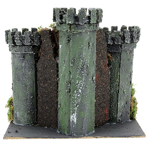 Castle with 3 towers for nativities measuring 18x20x14cm 4