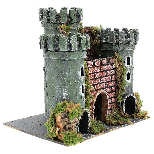 Castle with 3 towers for nativities measuring 18x20x14cm 3