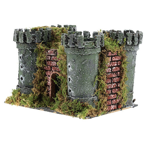 Castle with 4 towers for nativities measuring 18x20x14cm 2