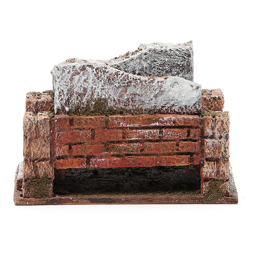 Pont crèche rustique avec escalier 8x15x9 cm 1