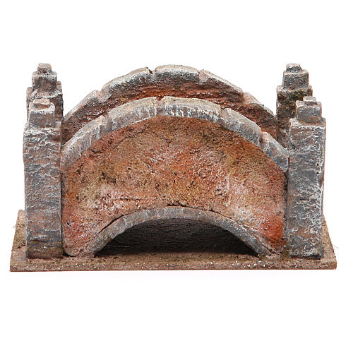 Arched Bridge for nativity with staircase 10x18x11cm 1