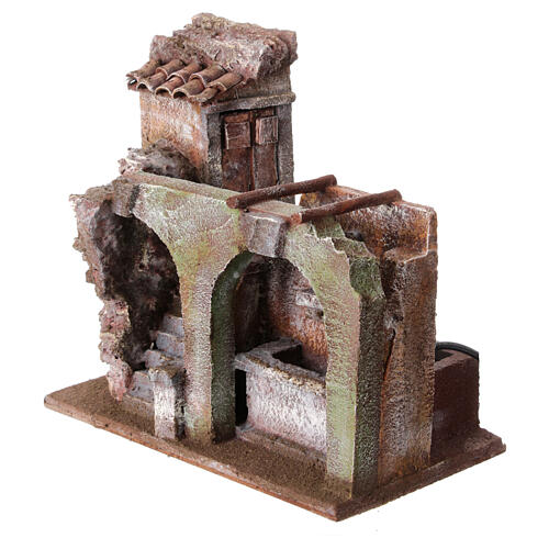 Electric fountain for nativity, double arch 23x25x15cm 3