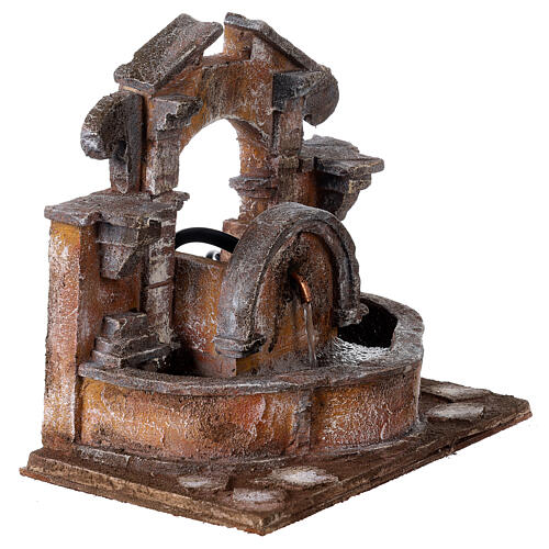 Electric fountain for nativity, large basin 20x25x15cm 3