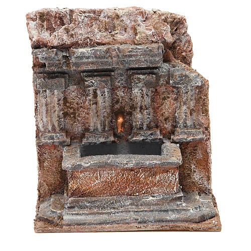 Fountain nativity carved in rock 18x16x16cm 1