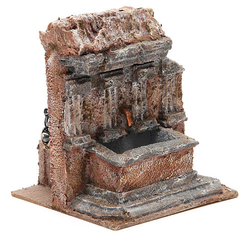 Fountain nativity carved in rock 18x16x16cm 3