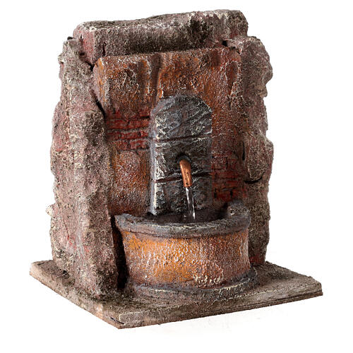 Electric Fountain nativity carved in rock 18x16x16cm 3