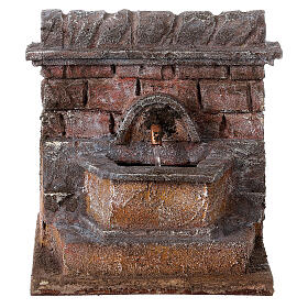 Electric Fountain nativity with bricks 18x16x16cm