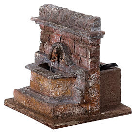 Electric Fountain nativity with bricks 18x16x16cm