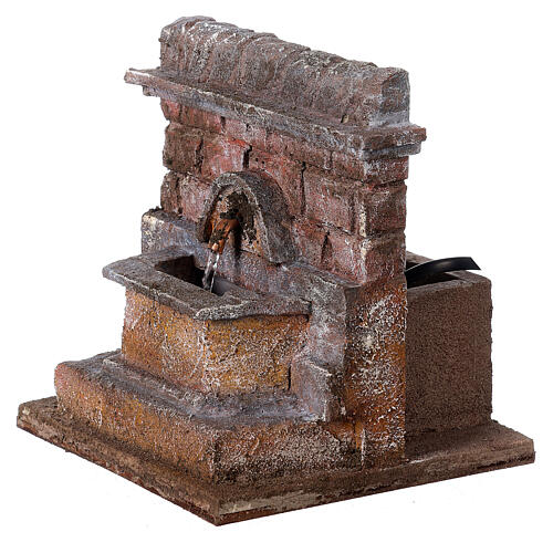 Electric Fountain nativity with bricks 18x16x16cm 2