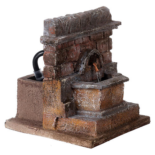 Electric Fountain nativity with bricks 18x16x16cm 3