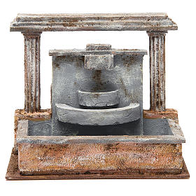 Fontana presepe 2 colonne effetto cascata 20x25x15 per statue 10 12 cm