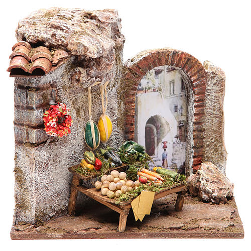 Greengrocer shop for nativity 10cm 1