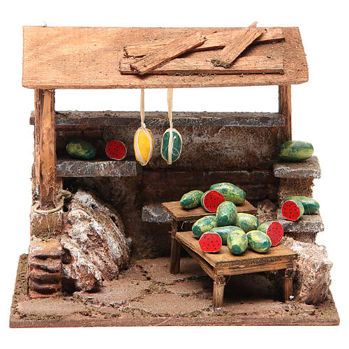 Bottega delle angurie per presepe cm 10 1