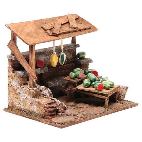 Bottega delle angurie per presepe cm 10 3