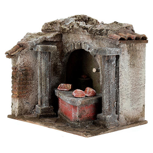 Bottega carni e salumi per presepe cm 10 2