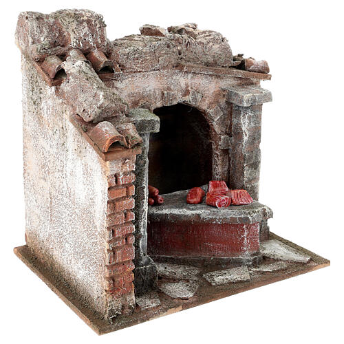 Bottega carni e salumi per presepe cm 10 3