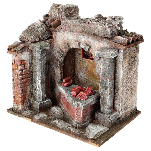 Loja de carne e enchidos presépio com figuras altura média 10 cm 2