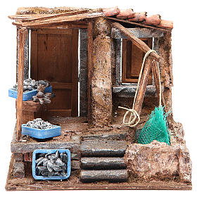 Settings, houses, workshops, wells: Fish shop for nativity 10cm