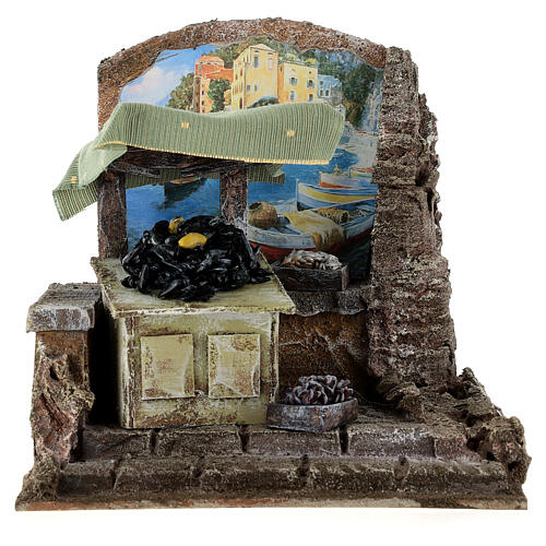 Bottega del pescatore per presepe cm 10 1