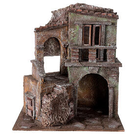 Casa con capanna presepe 10 cm 35x29x22 cm