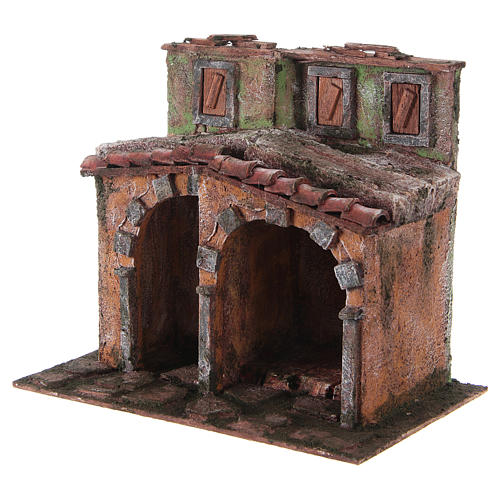 Small house with rustic hut Nativity 20x25x15cm 2