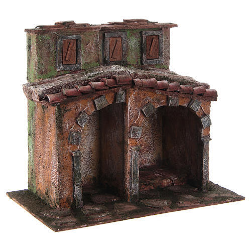 Small house with rustic hut Nativity 20x25x15cm 3