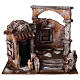 Maison avec cabane colonne romaine crèche 28x30x20 cm s1