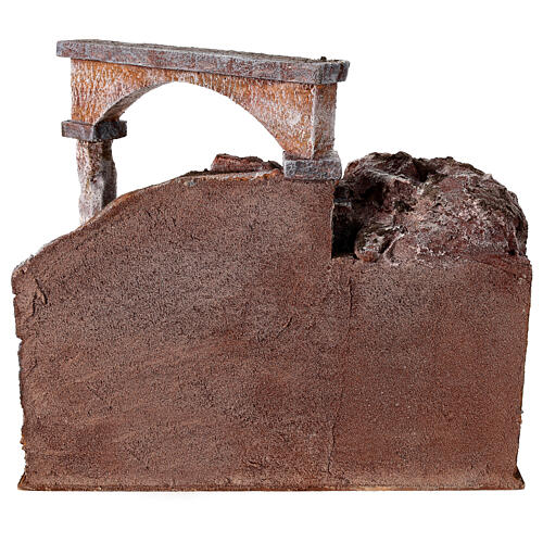 Casa con capanna colonna romana 28x30x20 presepe 10 cm 5