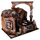 Casa con capanna colonna romana 28x30x20 presepe 10 cm s4