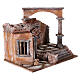 House with roman column and hut for nativity 35x35x25cm s3